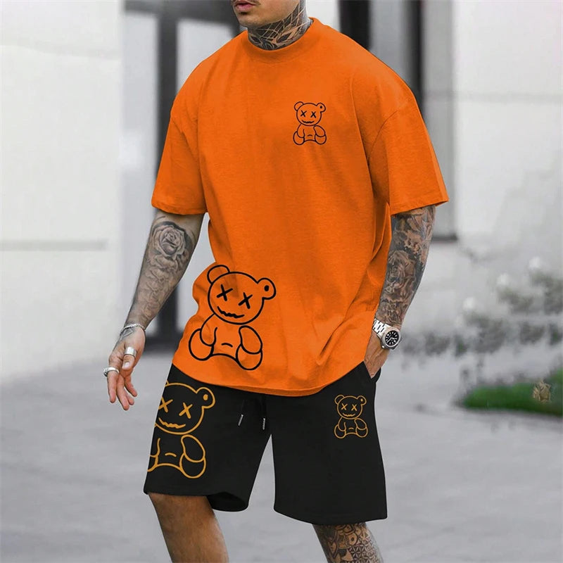 Ensemble homme t-shirt imprimé et short ample – CLEVI Paris
