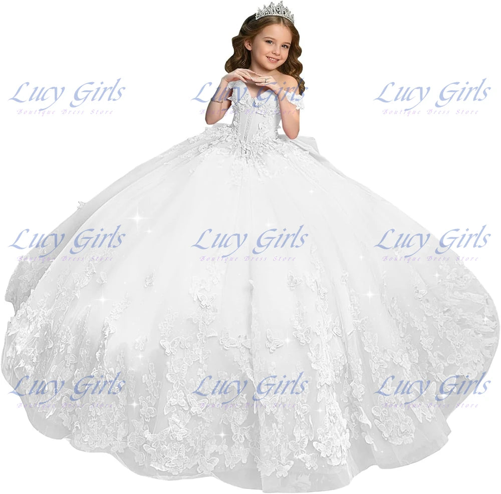Robe cérémonie fille en tulle et dentelle – CLEVI Paris