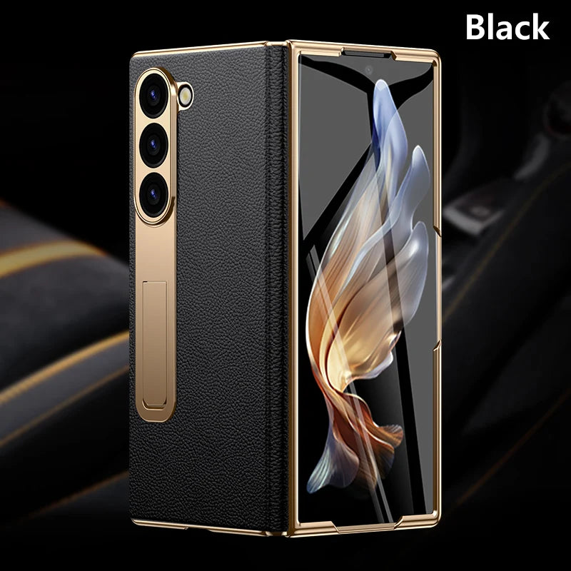 Étui Galaxy Z Fold cuir et support arrière – CLEVI Paris