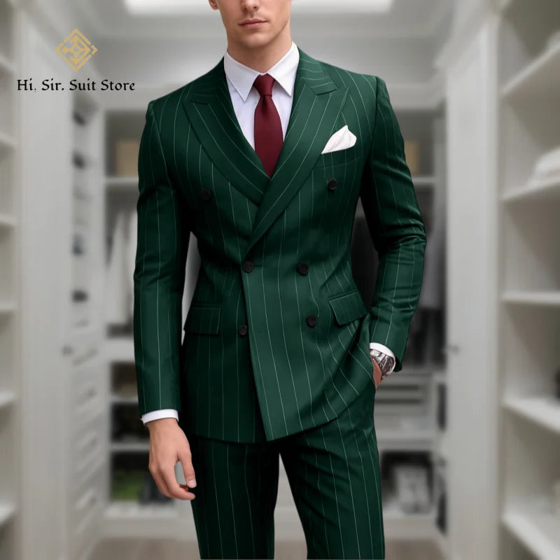 Costume homme bleu 2 pièces, double boutonnage – CLEVI Paris
