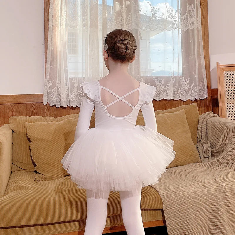 Robe tutu de danse fille à manches longues – CLEVI Paris