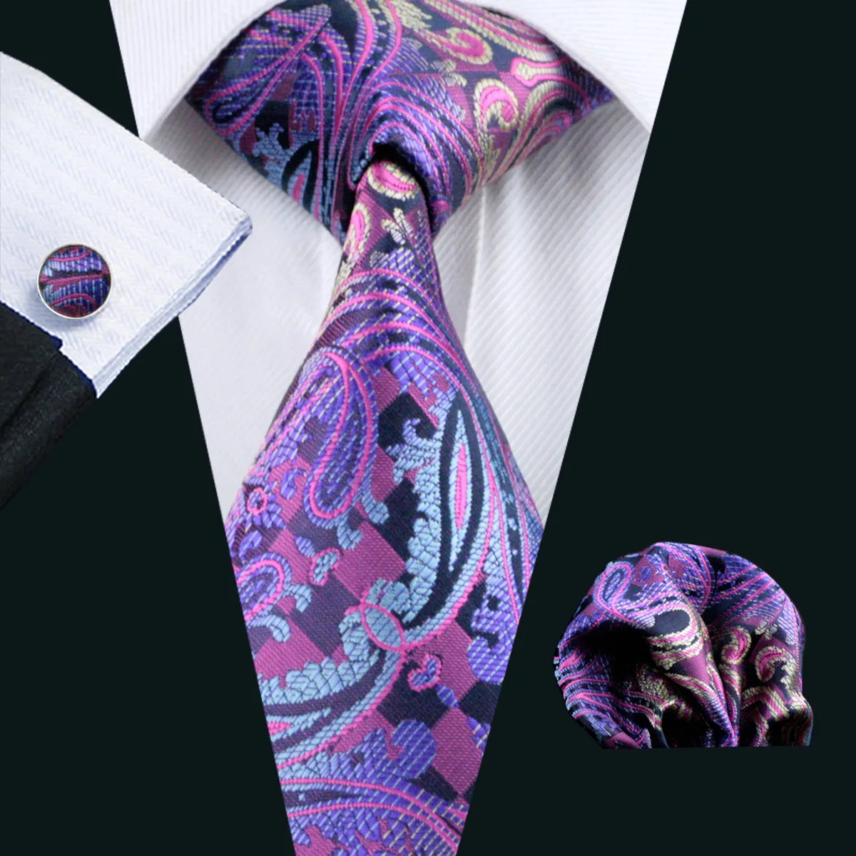Ensemble cravate et pochette homme floral – CLEVI Paris