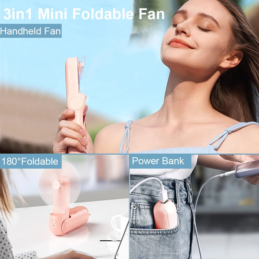 Mini ventilateur pliable HZ001 2000 mAh – CLEVI Paris