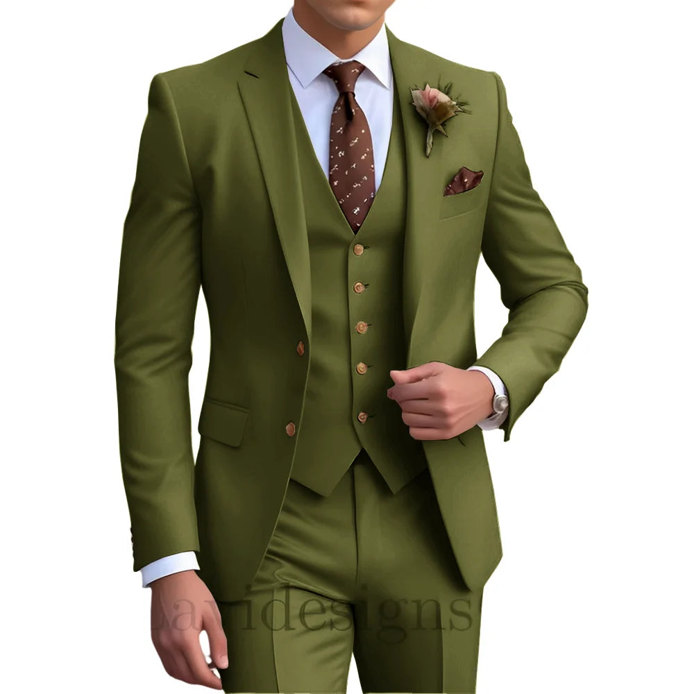 Costume homme 3 pièces, coupe droite plissée – CLEVI Paris