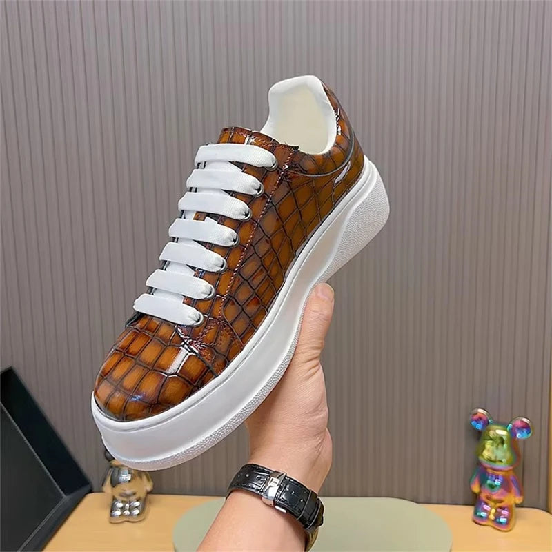 Sneakers basses homme à semelle épaisse – CLEVI Paris