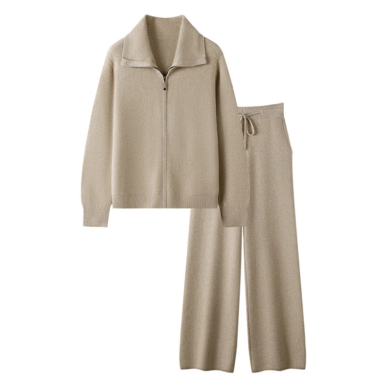 Ensemble homme cachemire col haut zippé – CLEVI Paris