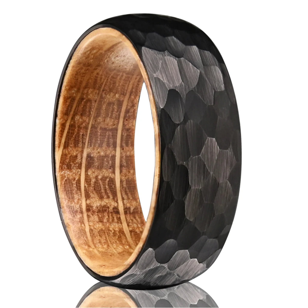 Bague Homme en Tungstène et Bois Noir 8 mm – CLEVI Paris