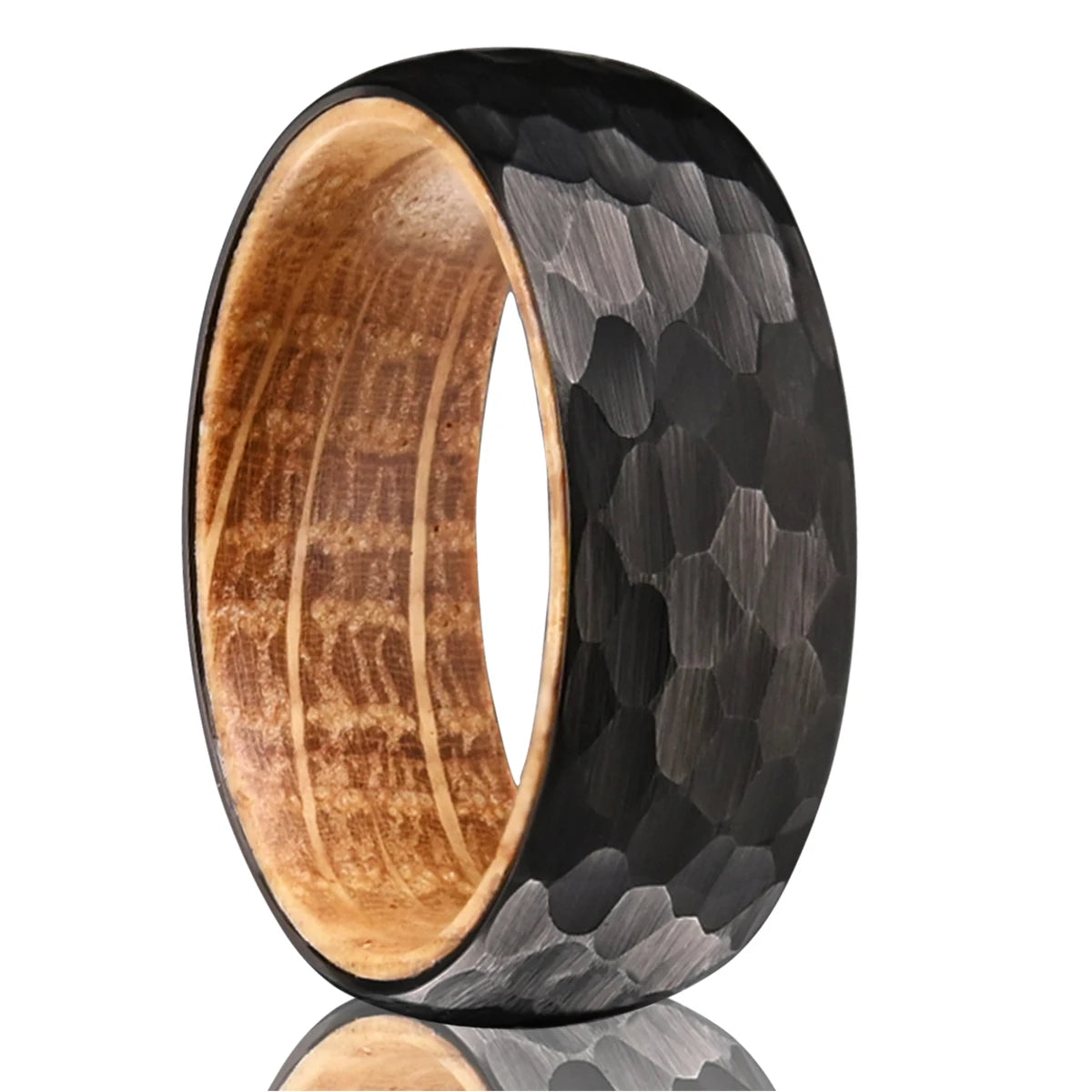 Bague Homme en Tungstène et Bois Noir 8 mm – CLEVI Paris