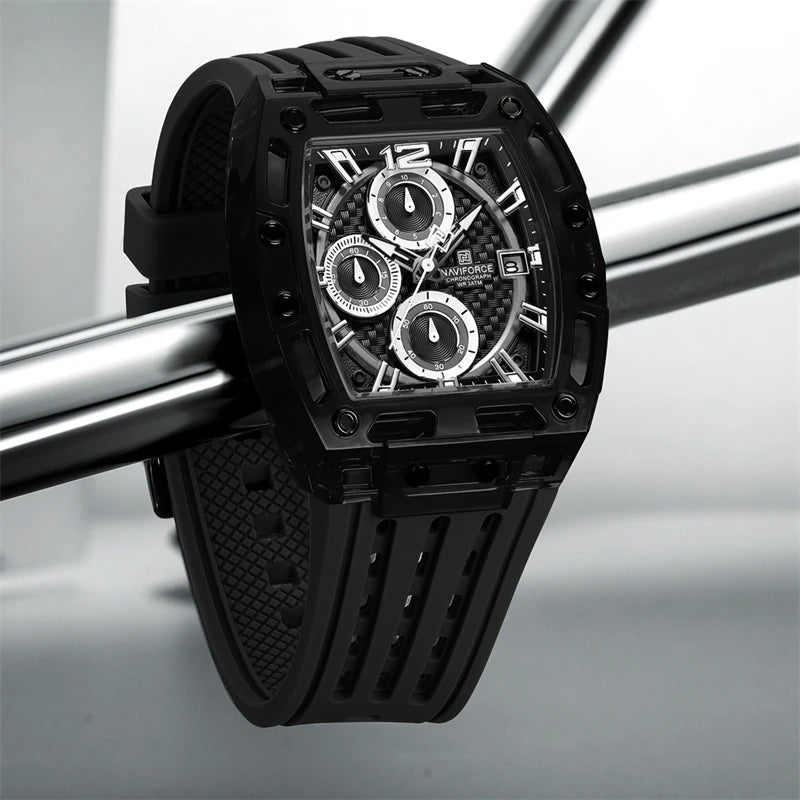 Montre Sport Chronographe NAVIFORCE Homme Silicone 5 Bar – CLEVI Paris