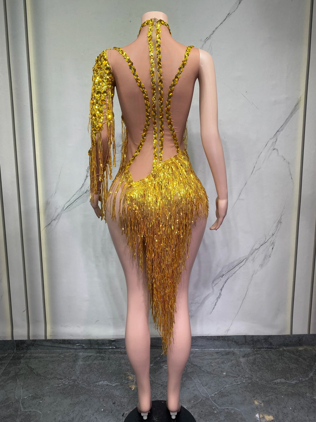 Robe de scène à franges femme – CLEVI Paris
