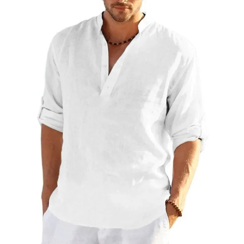 T-shirt homme en coton à manches longues – CLEVI Paris