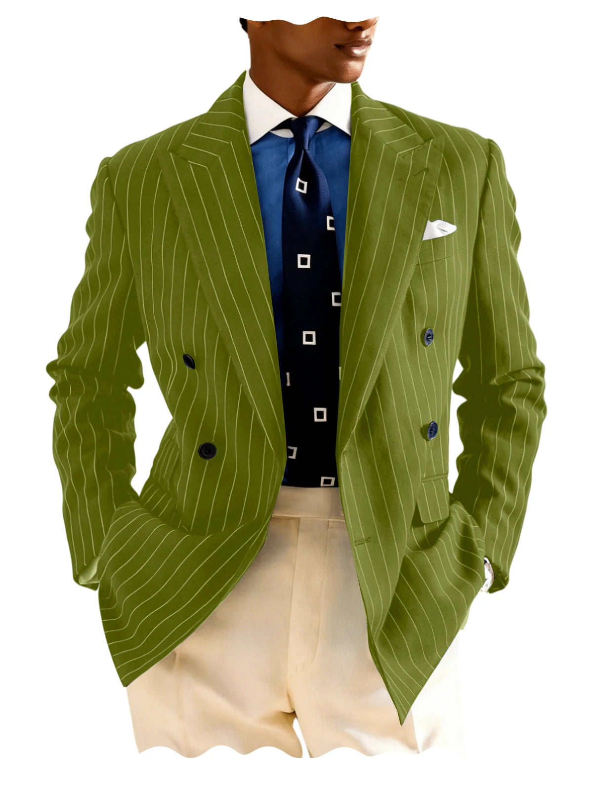 Blazer homme rayé à double boutonnage – CLEVI Paris