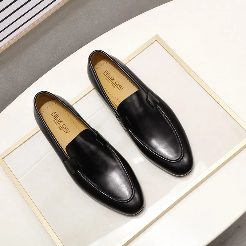 Loafer Cuir Véritable Homme Peint à la Main Slip-On Mariage & Business – CLEVI Paris