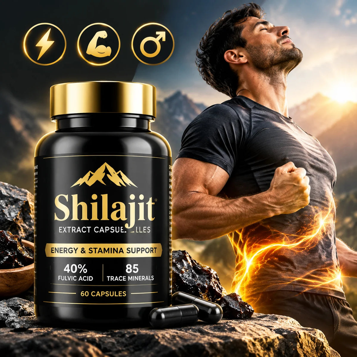Shilajit en capsules, flacon de 60 – CLEVI Paris