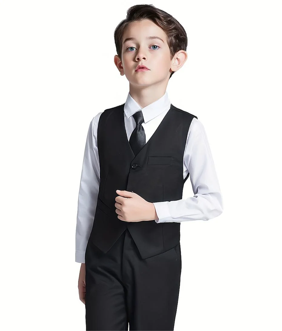 Costume 4 Pièces Garçon Mariage Cérémonie Slim Veste Gilet Pantalon Cravate 13 Coloris – CLEVI Paris