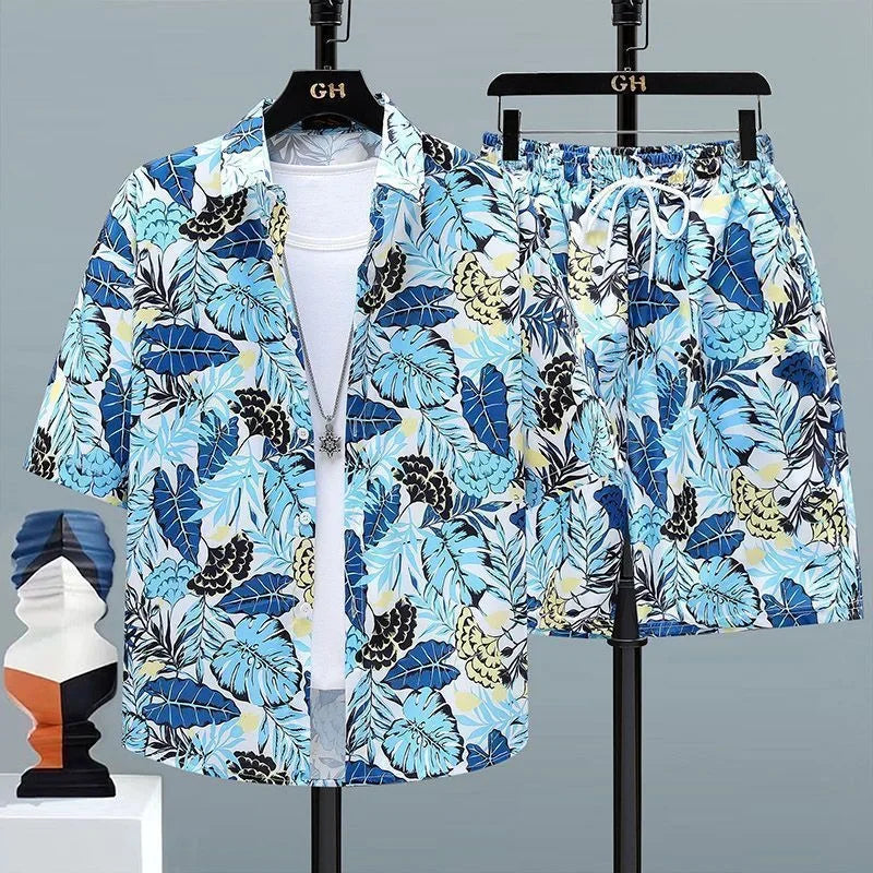 Ensemble 2 Pièces Homme T-shirt Imprimé + Short Beach Été Grande Taille KOLMAKOV – 7 Coloris, M à 4XL – CLEVI Paris