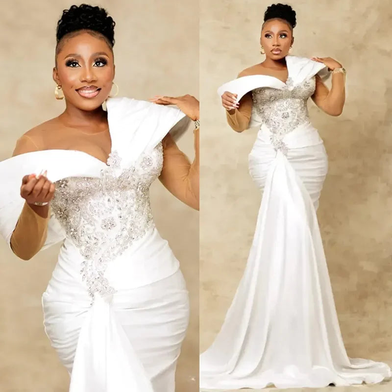 Robe de mariée sirène plissée – CLEVI Paris