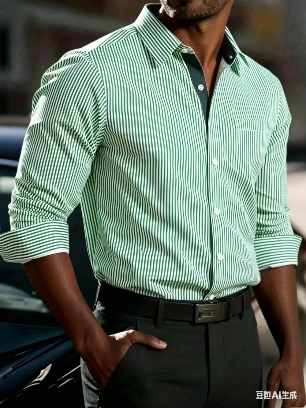 Chemise homme à rayures imprimées – CLEVI Paris