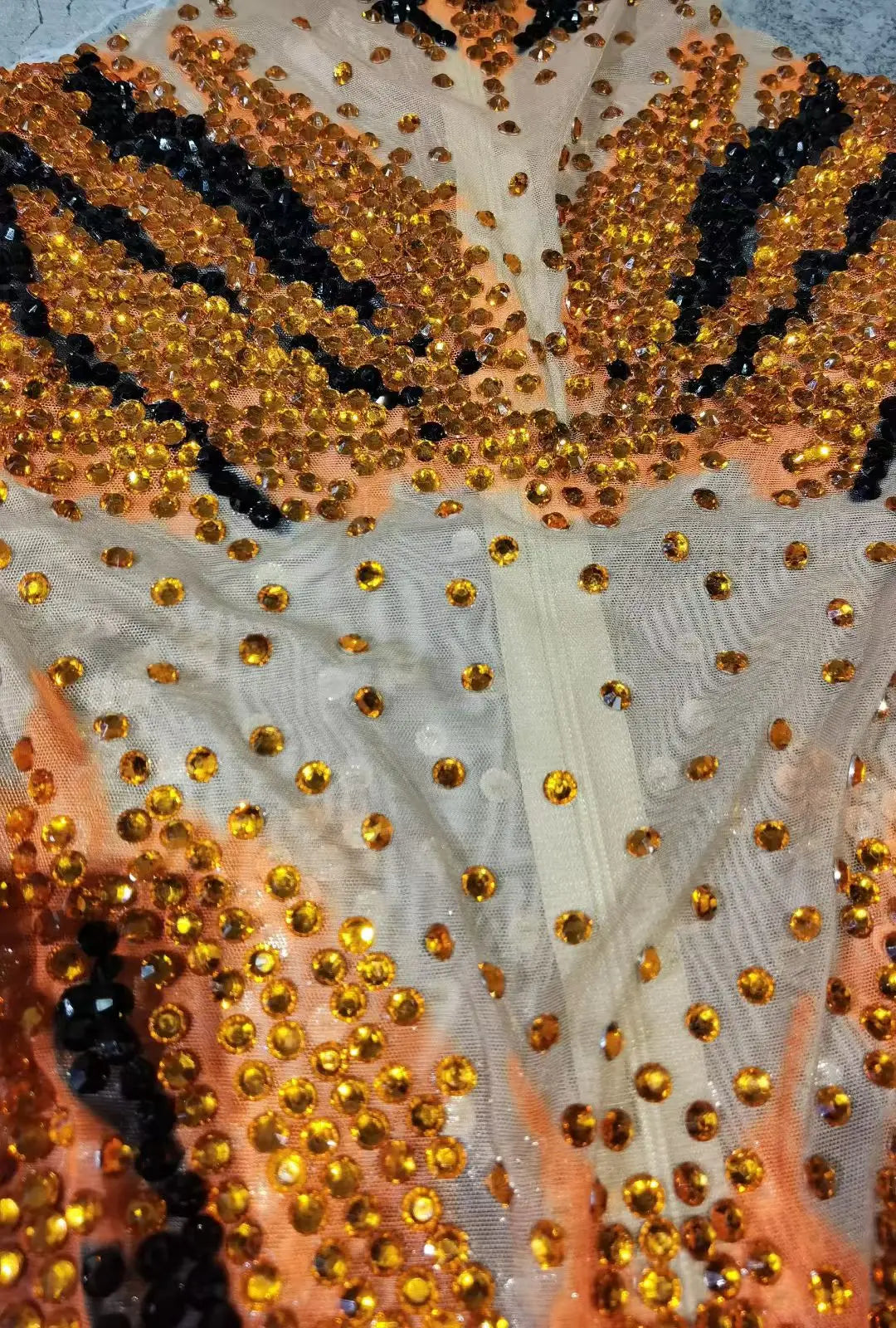 Body Sequins Femme Moulant Culotte Triangle Danse Scène Or Argent Orange – CLEVI Paris