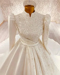 Robe de mariée musulmane satinée et modeste – CLEVI Paris