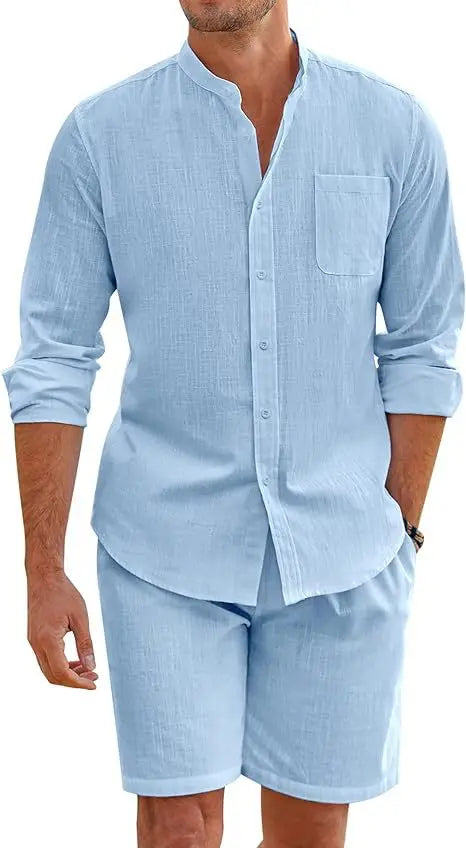 Ensemble homme chemise et short en coton – CLEVI Paris
