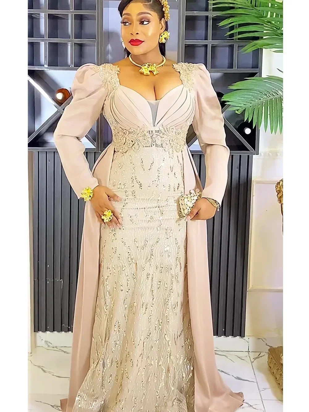 Robe longue africaine de fête – CLEVI Paris