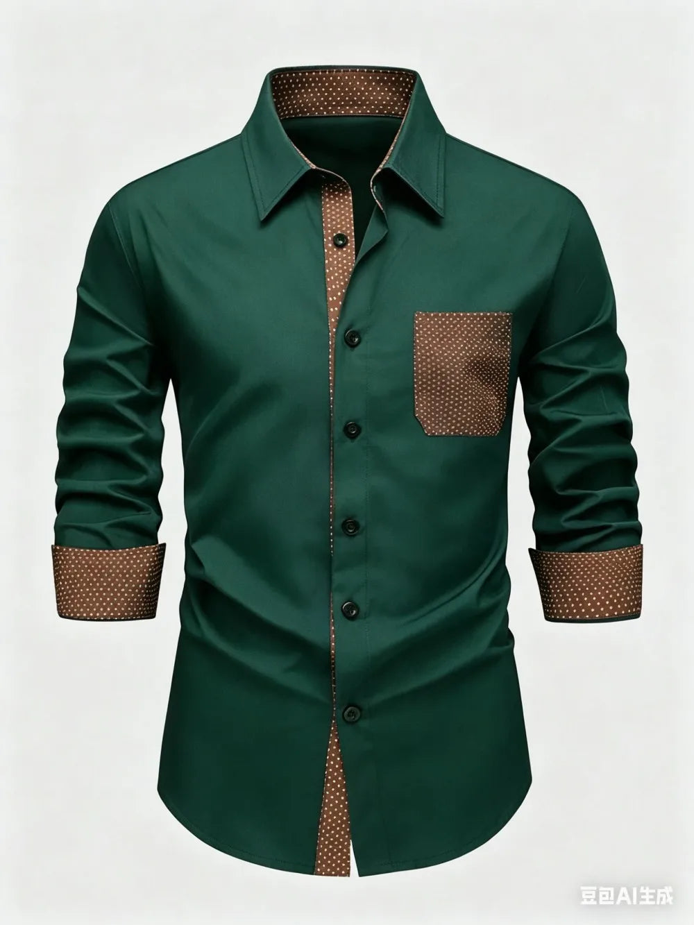 Chemise homme à pois et détails contrastés – CLEVI Paris