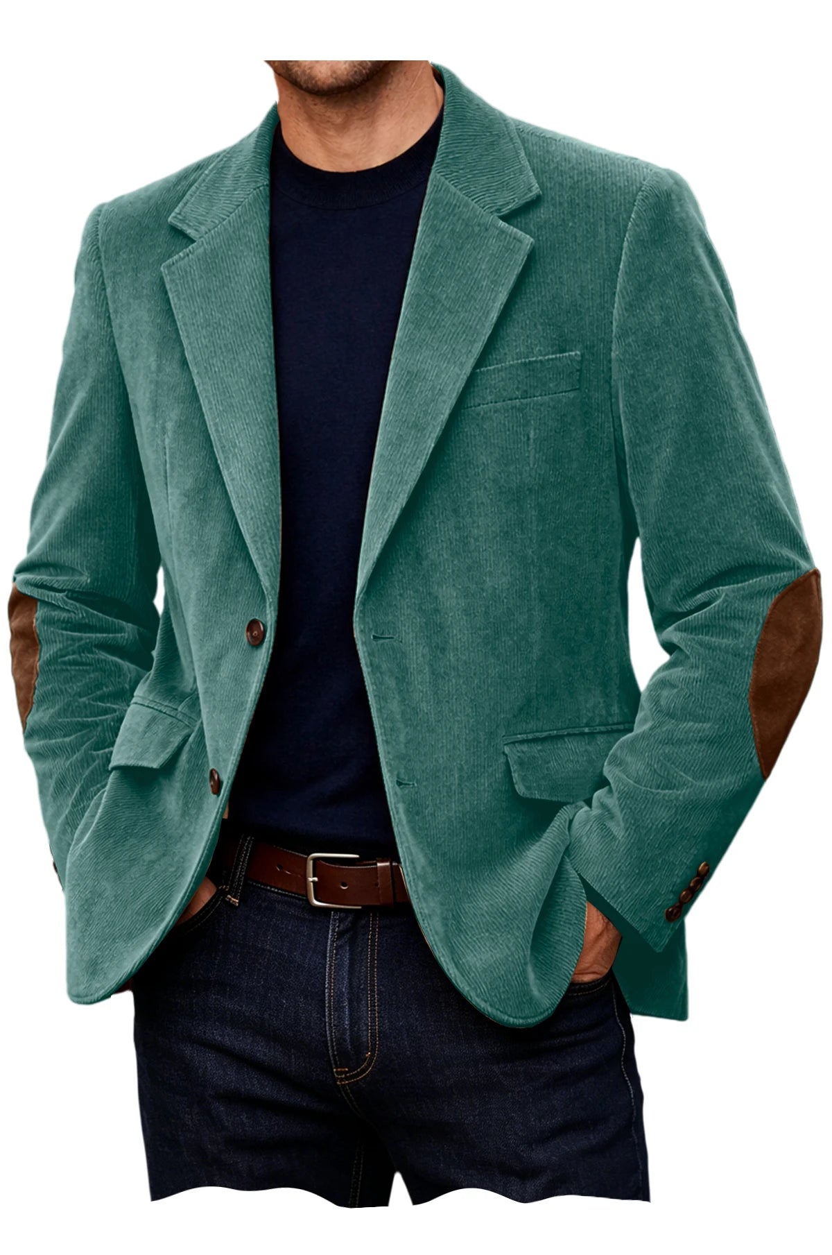 Blazer homme en velours côtelé à coudières – CLEVI Paris