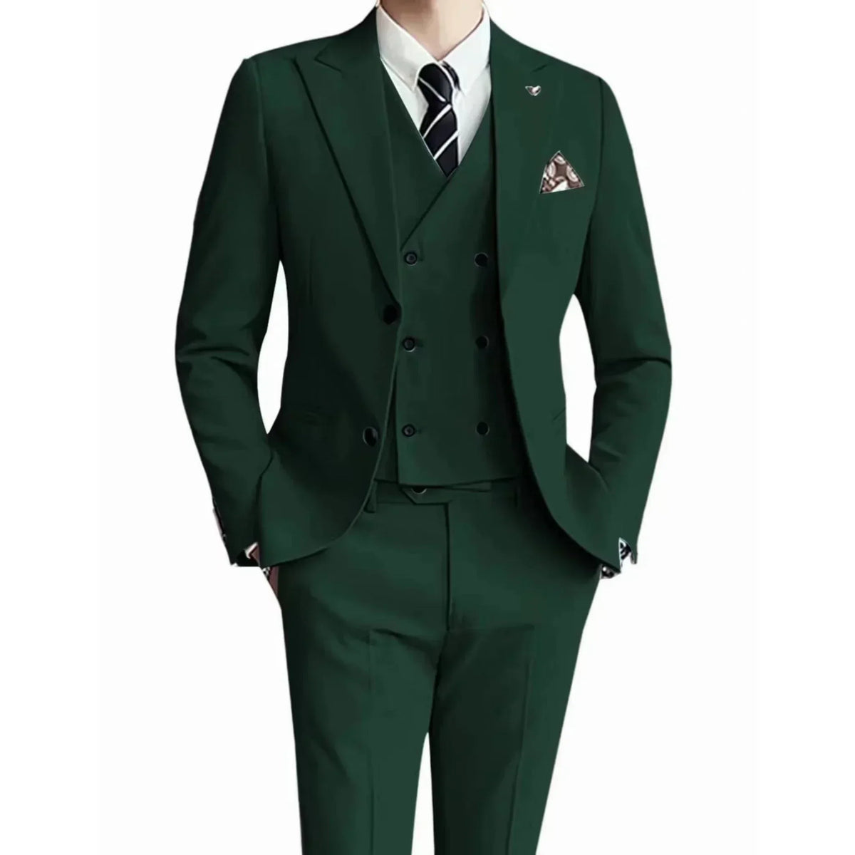 Costume homme 3 pièces uni, veste et gilet – CLEVI Paris