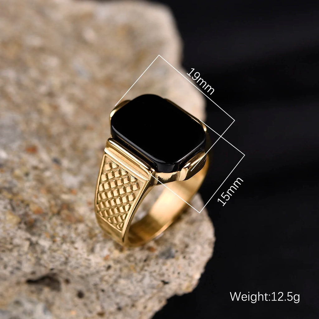 Bague Homme Acier Inoxydable Pierre Colorée – CLEVI Paris