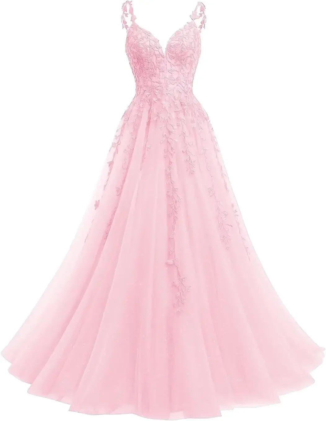 Robe de mariée en dentelle ligne A col V – CLEVI Paris