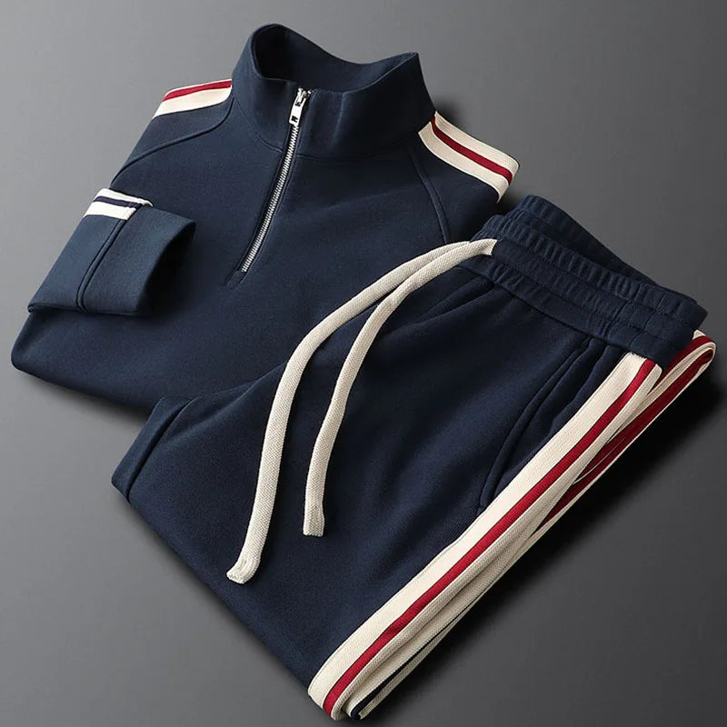Survêtement homme à bandes et col zippé – CLEVI Paris