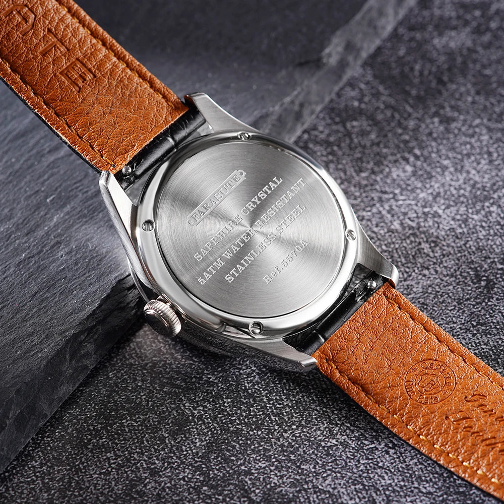 FARASUTE 5570A Montre Homme Mécanique Manuelle Saphir Cuir Étanche 5ATM – CLEVI Paris