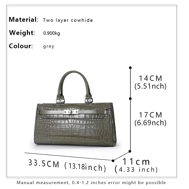 Sac Baguette Femme Cuir Croco Brillant Verrou Argenté Gris – CLEVI Paris