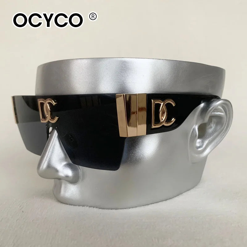 Lunettes de Soleil Oversize Sans Monture Vintage | UV400 Verres Dégradés Unisexe Tendance – CLEVI Paris