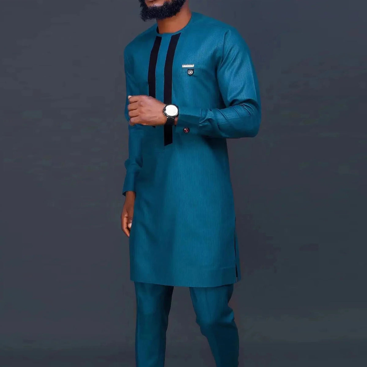 Ensemble 2 Pièces Homme Style Africain Broderie Tuxedo – CLEVI Paris