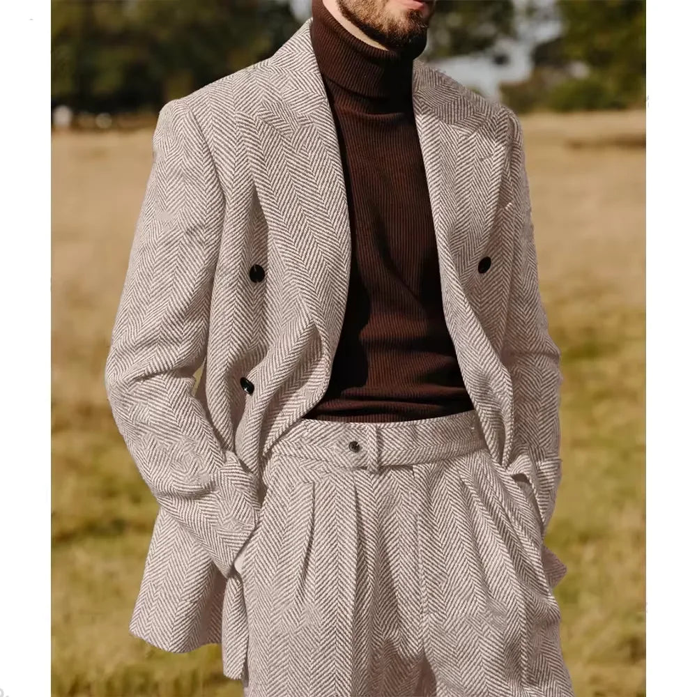 Costume homme à chevrons 2 pièces – CLEVI Paris