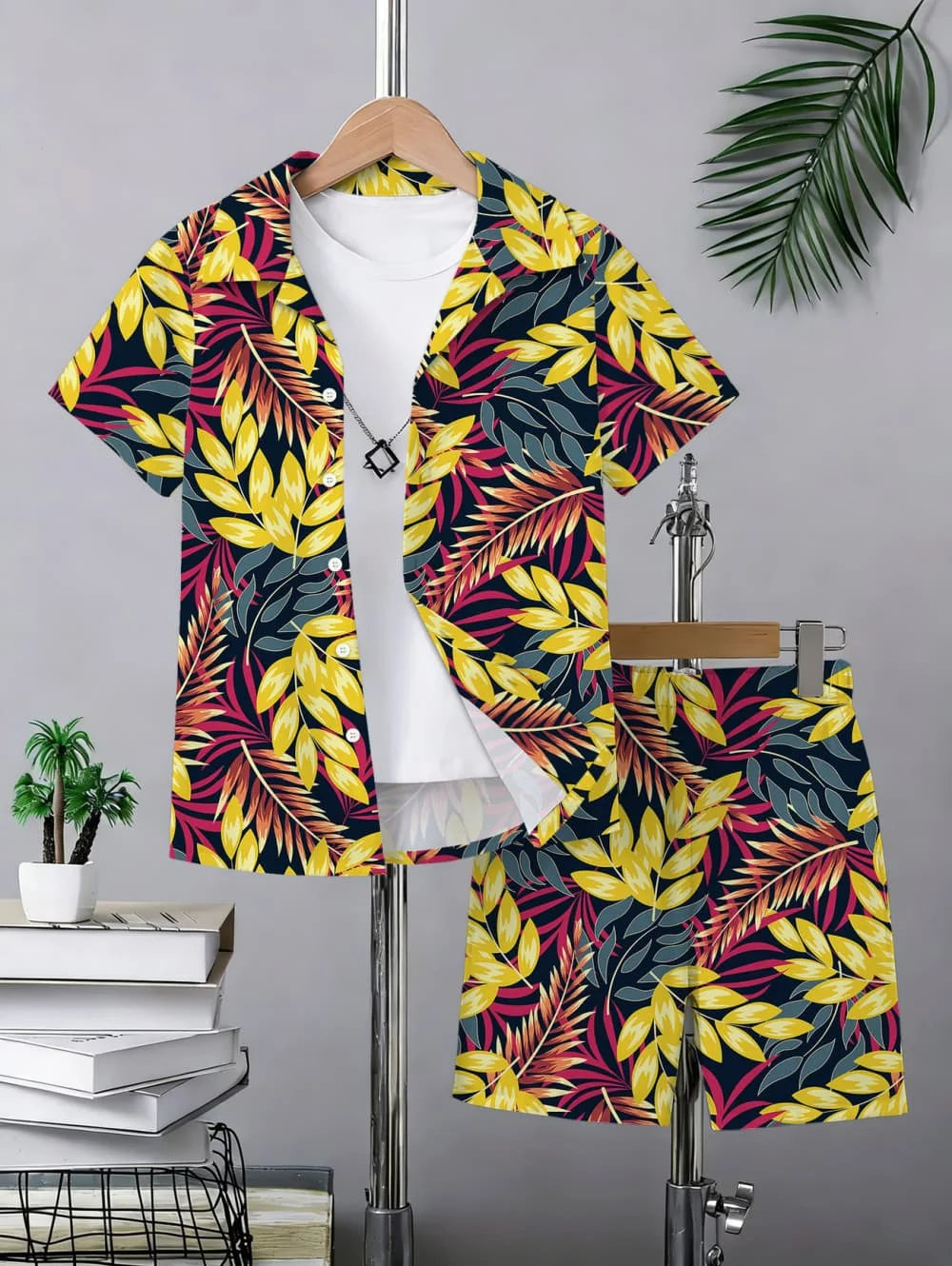 Ensemble garçon hawaïen haut et short – CLEVI Paris