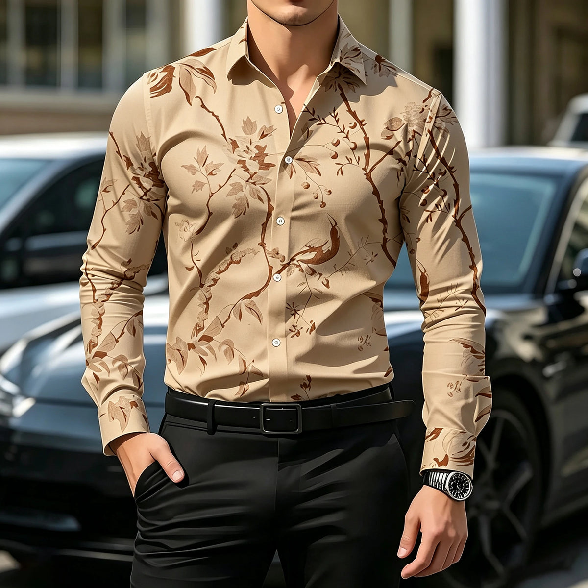 Chemise homme extensible manches longues – CLEVI Paris