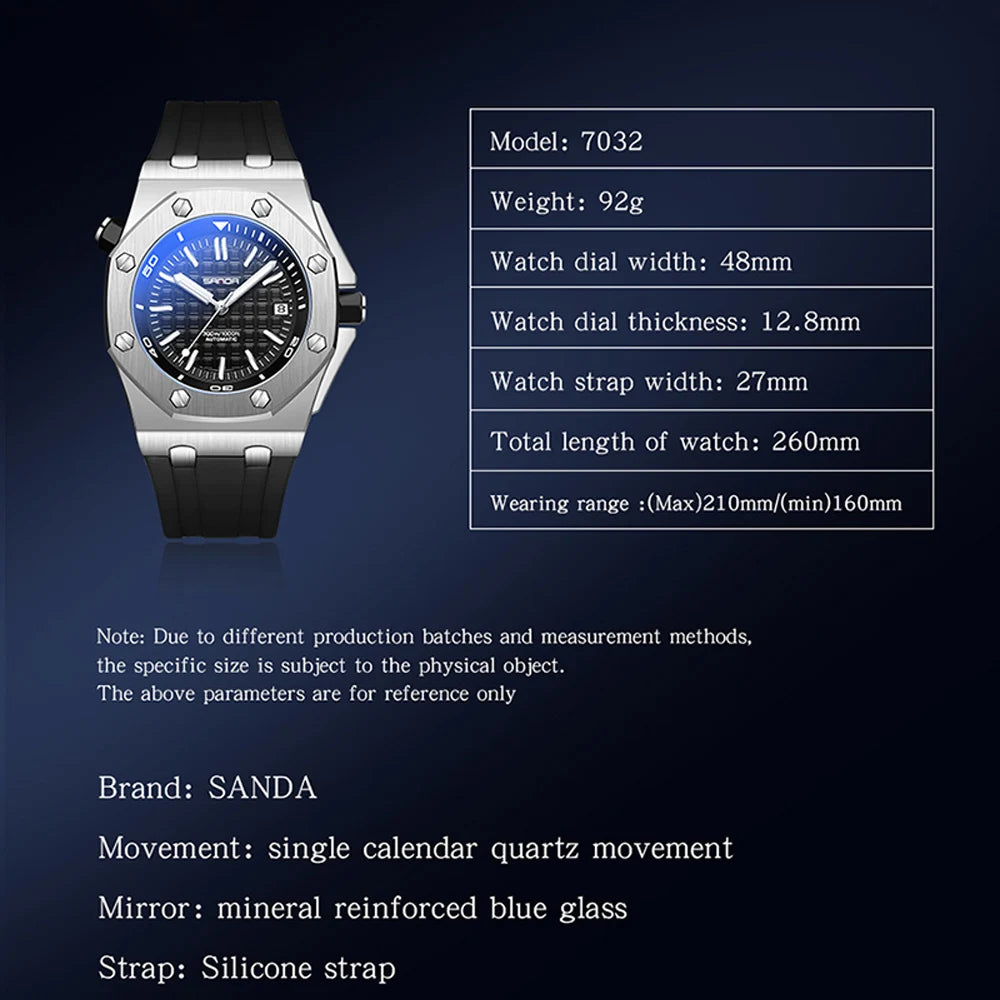 Montre Sport Quartz SANDA Homme Silicone Lumineuse – CLEVI Paris