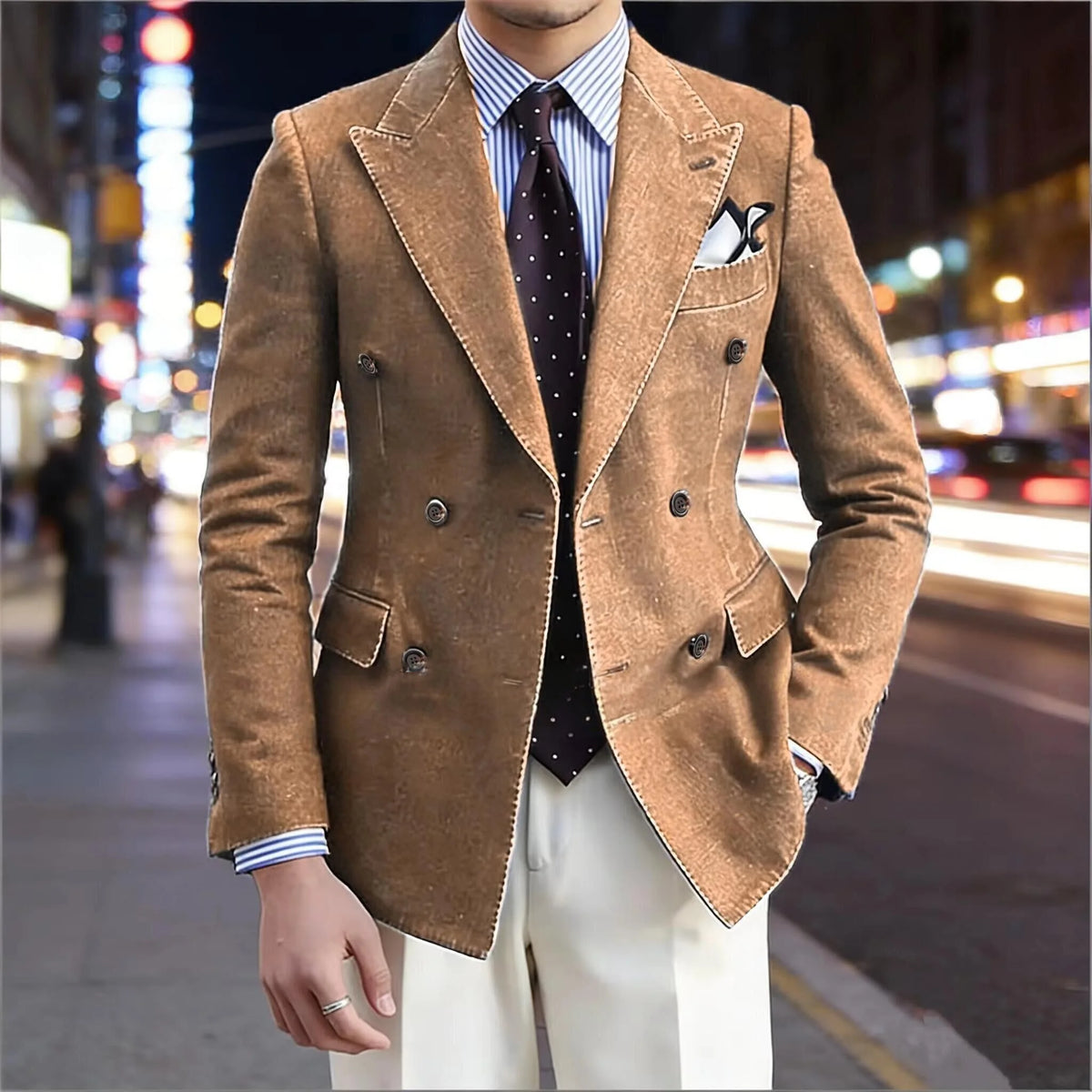 Blazer en Jean Homme Croisé – CLEVI Paris