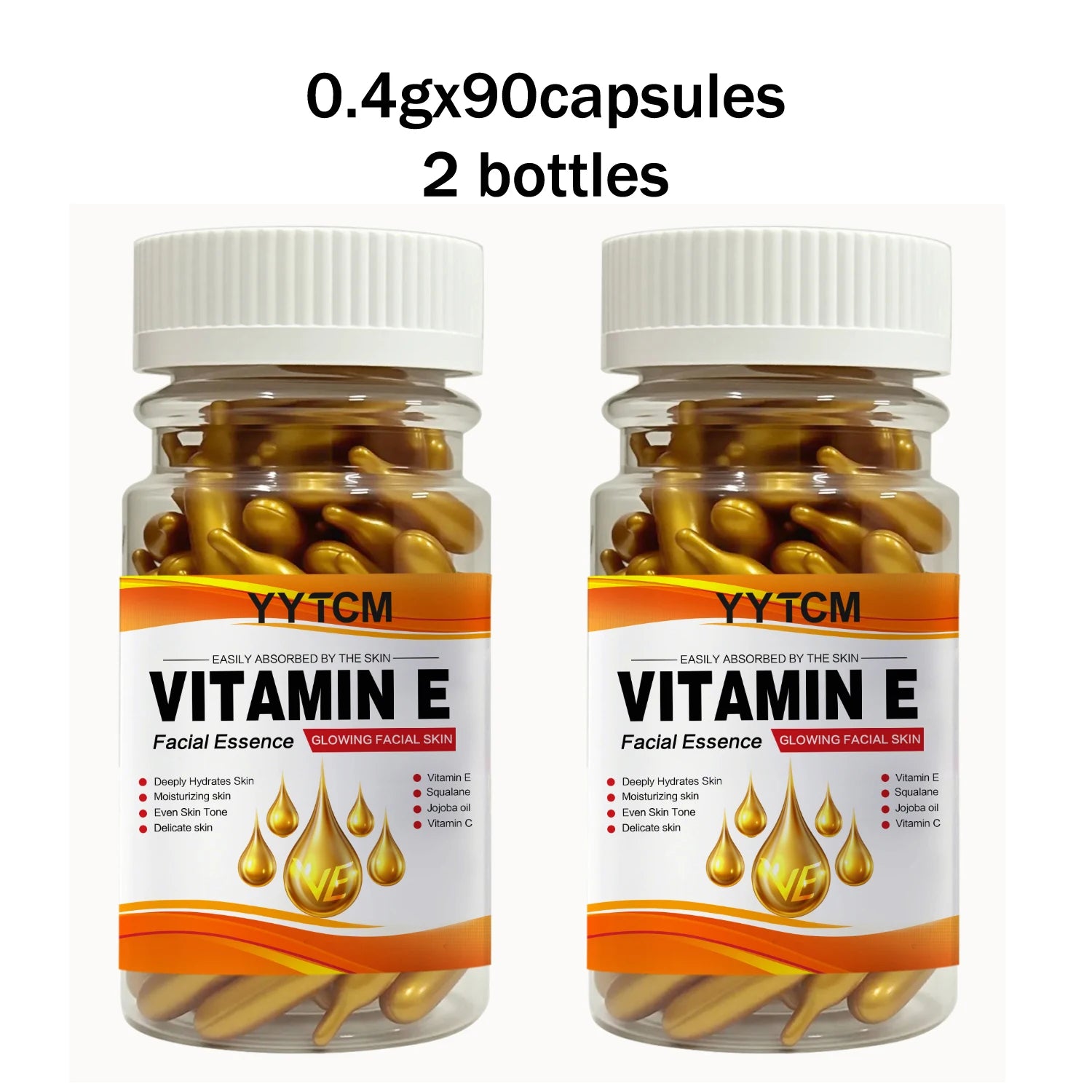 Capsules Essence Vitamine E & Squalane – Hydratation Profonde, Éclat & Lissage de la Peau