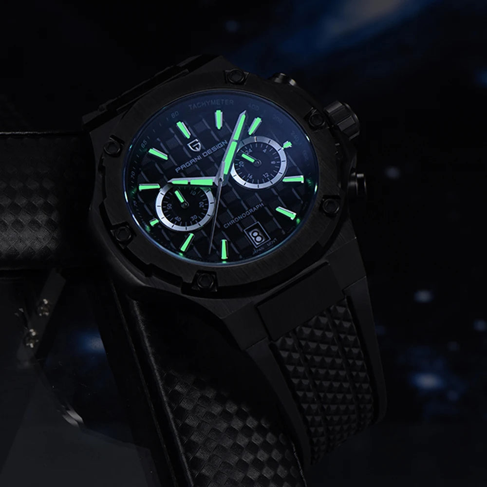 Montre Chronographe Homme Pagani Design PD-YS032 Quartz Saphir AR Lumineux 10 Bar Sport Luxe 5 Coloris – CLEVI Paris
