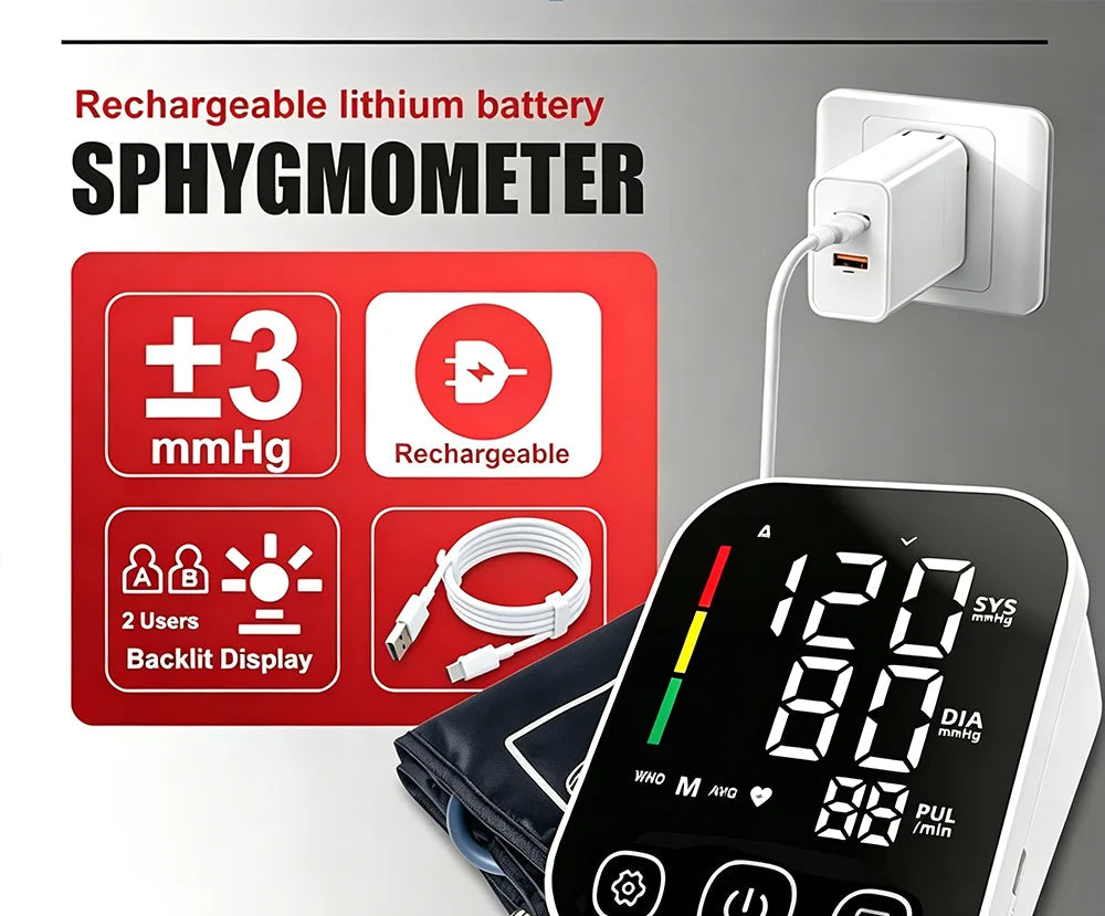 Tensiomètre Bras MBVM Rechargeable Arythmie LCD – CLEVI Paris