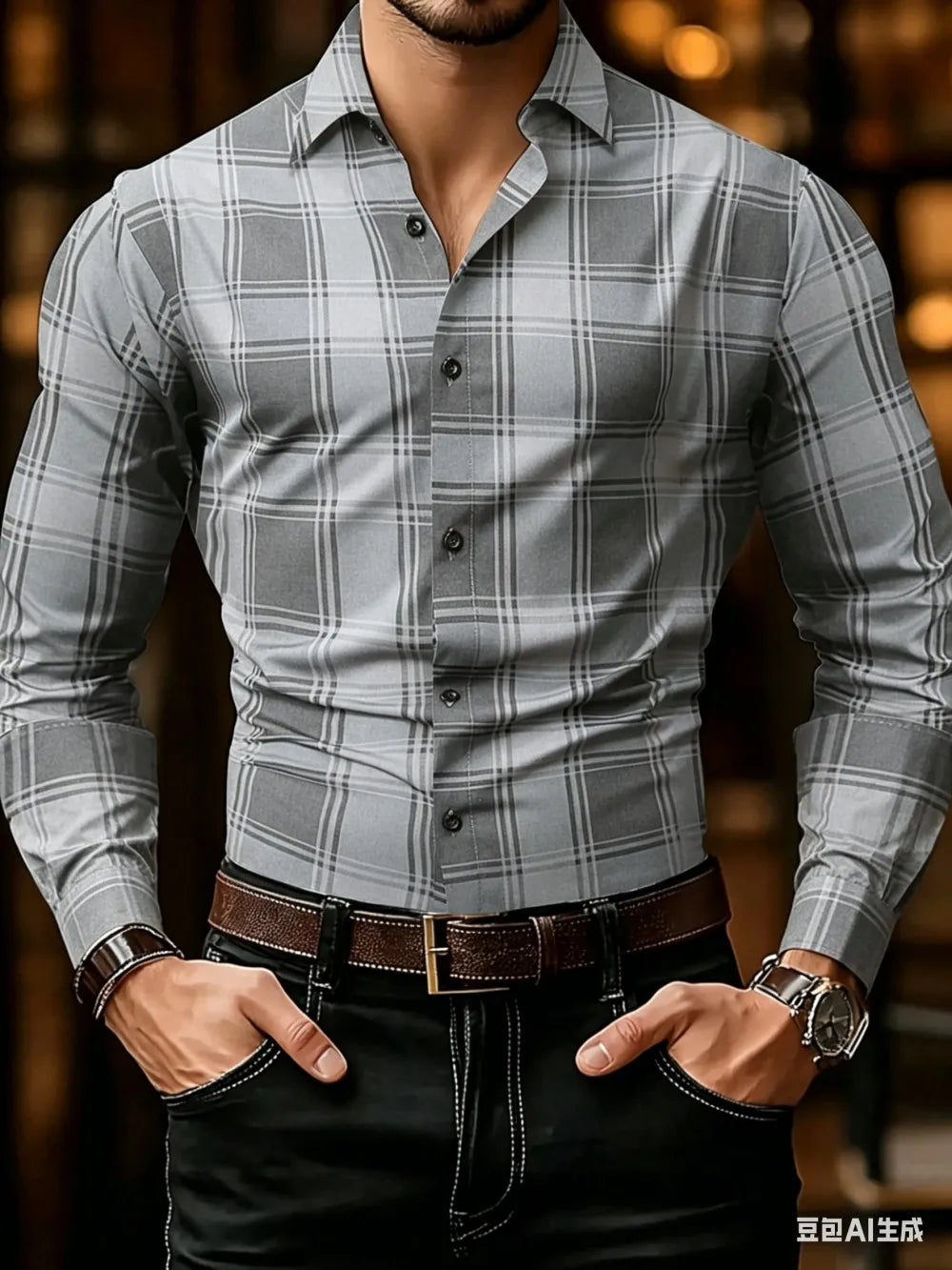 Chemise homme à carreaux casual business – CLEVI Paris