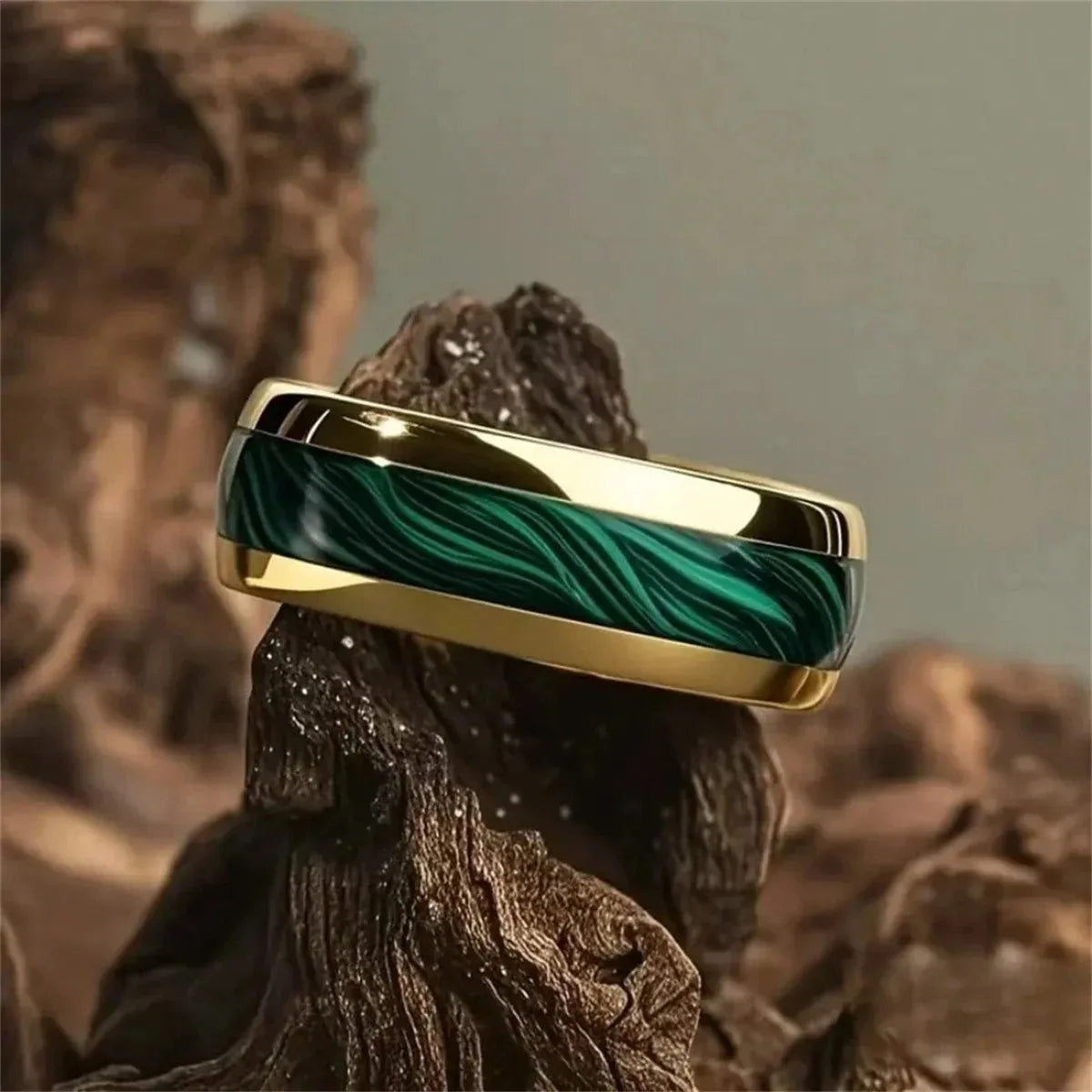 Bague Unisexe Opale Rouge et Météorite – CLEVI Paris