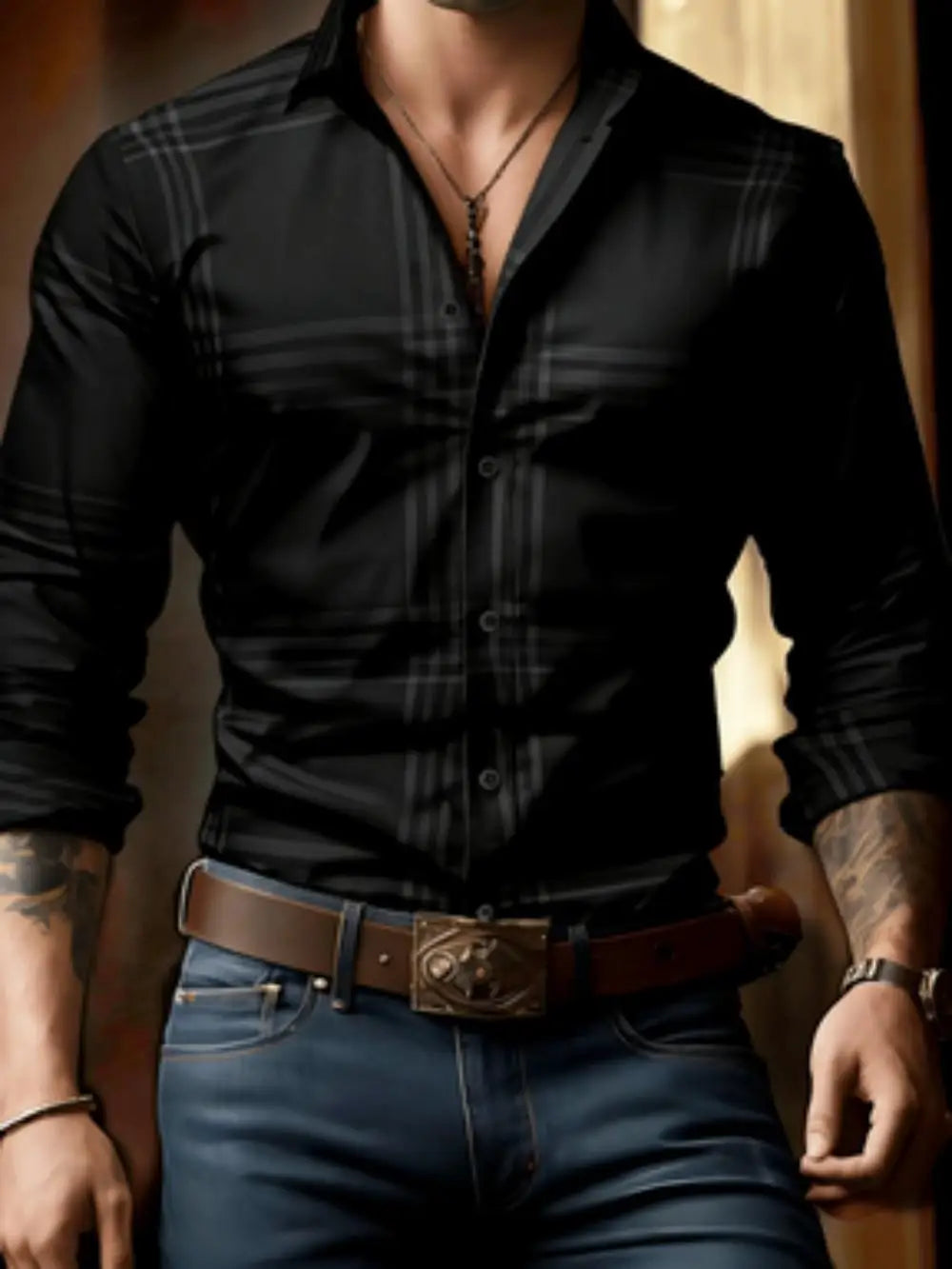 Chemise homme classique rayée en soie – CLEVI Paris