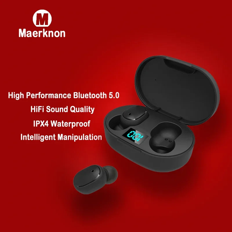 Écouteurs TWS E6S LED Digital Bluetooth 5.1 ANC HiFi – CLEVI Paris