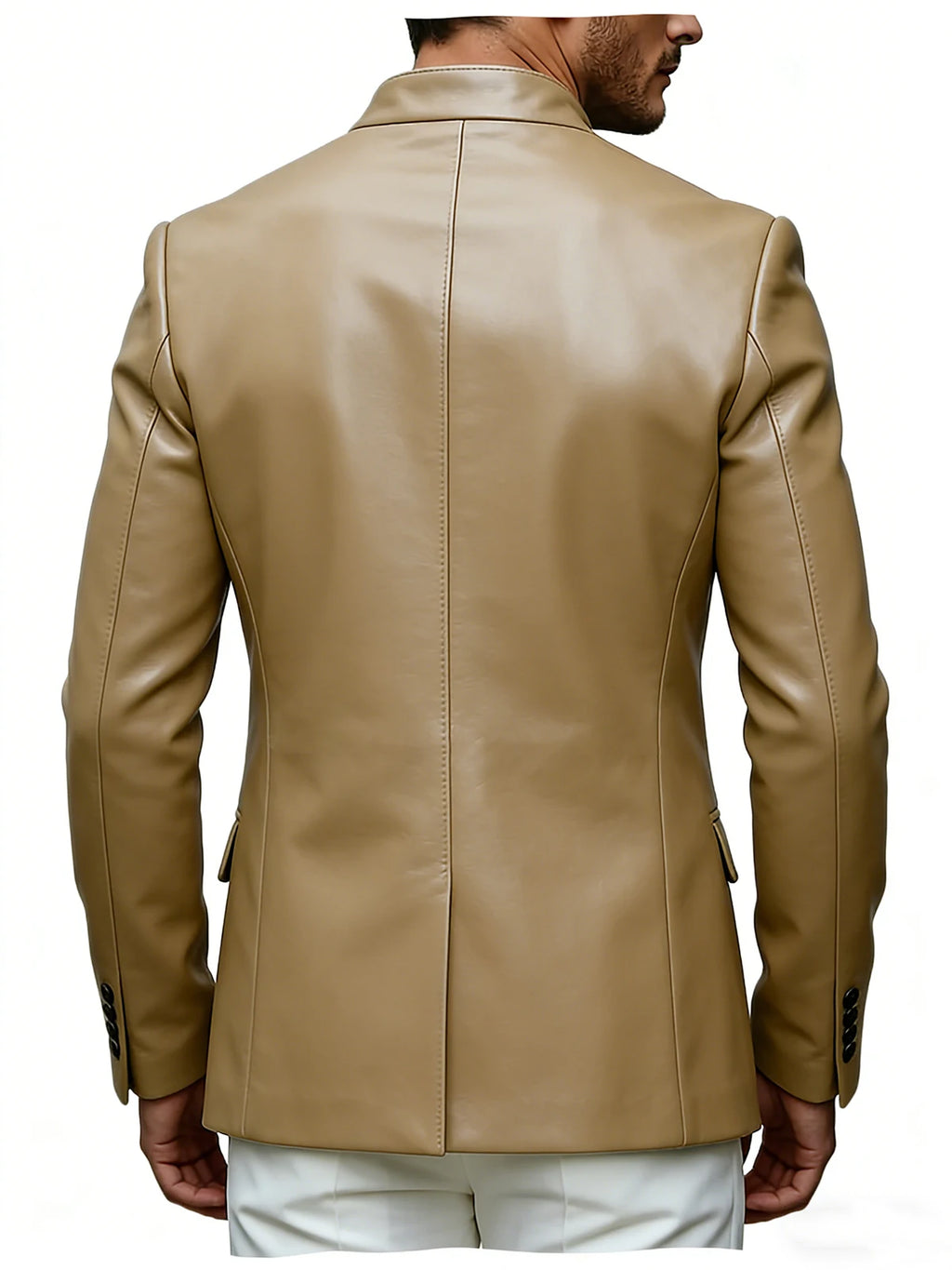 Blazer homme en similicuir, col montant – CLEVI Paris