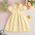 Robe fille en coton à broderie ananas – CLEVI Paris